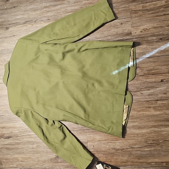 Womens Requirements Chartreuse Linen Blazer Sz 10 - Picture 5 of 8